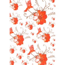 Ref. 79144 - Decalque flor c/ passaro laranja