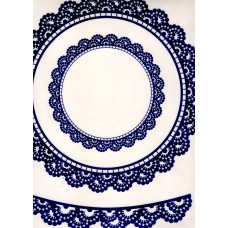 Ref. 79359 - Decalque renda prato raso azul marinho Ref. 79359 - Decalque renda prato raso azul marinho