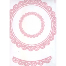 Ref. 79358 - Decalque renda prato fundo rosa Ref. 79358 - Decalque renda prato fundo rosa