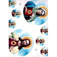 Ref. 78933 - Decalque Sagrado coração de Maria e Jesus