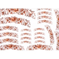 Ref. 79048 - Decalque arabesco floral marrom