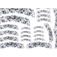 Ref. 79051 - Decalque arabesco floral preto