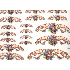 Ref. 79062 - Decalque arabesco floral reto rosa