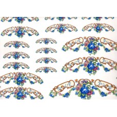 Ref. 79064 - Decalque arabesco floral reto azul