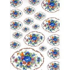 Ref. 79065 - Decalque arabesco floral redondo azul