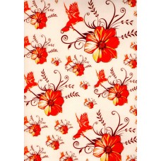 Ref. 79119 - Decalque flor c/ beija flor amarelo