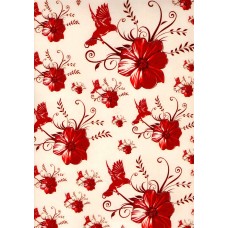 Ref. 79122 - Decalque flor c/ beija flor vermelho