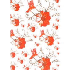Ref. 79144 - Decalque flor c/ passaro laranja