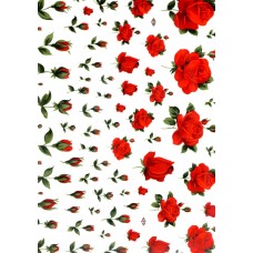 Ref. 79255 - Decalque botão rosa vermelha